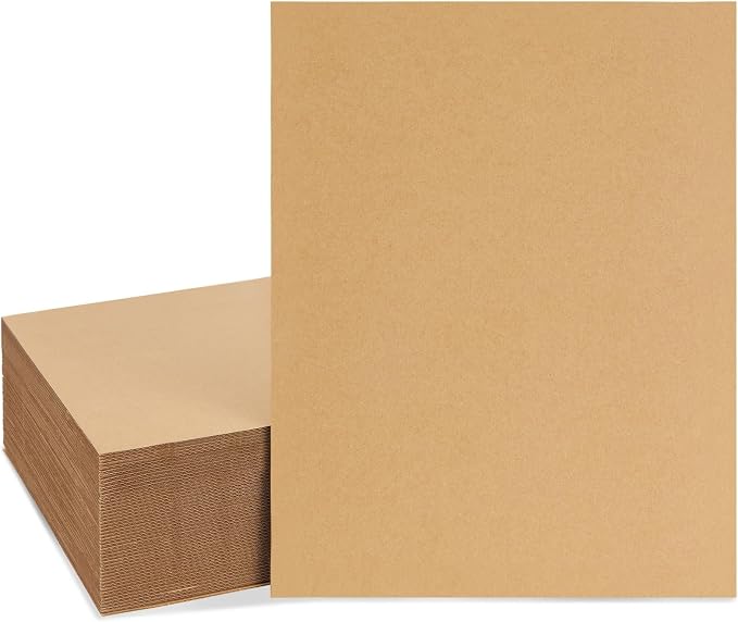 Juvale Corrugated Cardboard Sheets - 11 x 14 in, Brown, 50 Pack - Packing Cardboard Sheets & Backing for Packaging & Art Projects by Juvale
