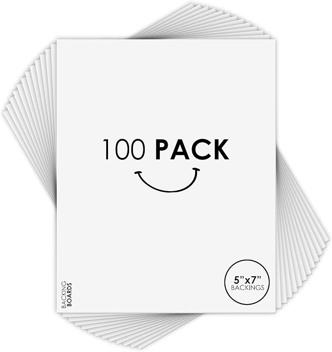 Golden State Art 5x7 Uncut Backing Boards, 100 Pack White Backboards | 4-Ply Thickness Uncut Mats Backing for Prints, Framing Backing, DIY Projects, Presentation Boards, Art Crafts by GoldenStateArt
