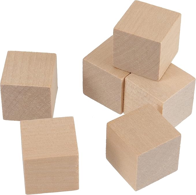 800 PCS 3/4 Inch Natural Wooden Cubes, Mini Unfinished Wood Blocks, Wood Square Blocks for Puzzle Making, Letter Blocks, Painting, DIY Crafts - Image 3