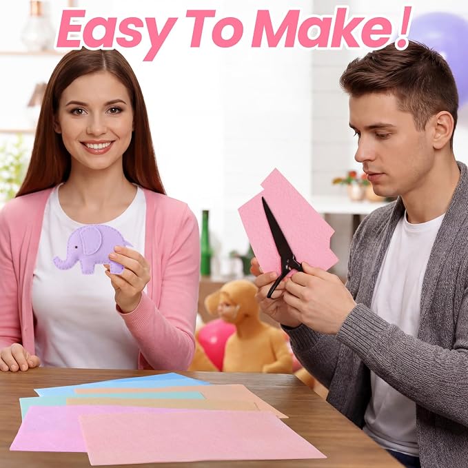 Peryiter 150 Pcs Back to School Pastel Felt Sheets Bulk for Craft 8 x 12 Inch 1.4 mm Pink Thick Colorful Stiff Felt Fabric Craft Square for Crafting Sewing School DIY Project - Image 5