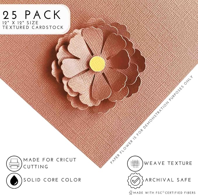 SANDY BEACH—12x12 Textured Cardstock | 80lb Textured Brown/Tan Scrapbook Paper | Premium Cardstock for Cricut Cutting | 25 Sheets - Image 2