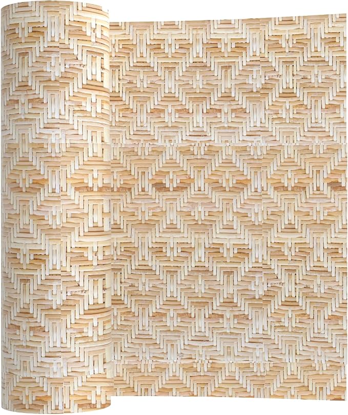 16.5” x3.3FT Natural Rattan Cane Webbing, Woven Mesh Cane Net Roll for DIY Caning Furniture Decor Projects: Chair, Cabinet, Ceiling and Door (+) by NAMAII