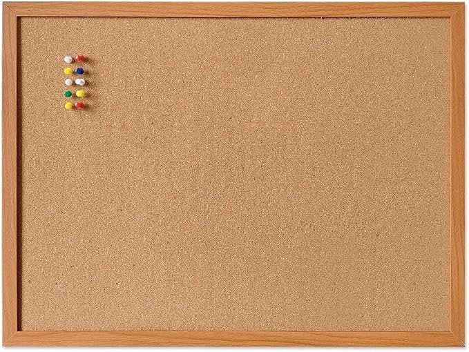 Cork Bulletin Board for Wall - 24” x 18” Bulletin Board Cork Board Wall Mounted Wood Frame Message Board pin Board for School,Office and Home by Gooderboard