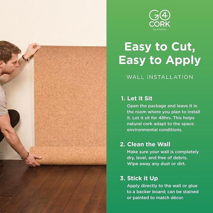 Go4Cork Cork Roll - 48 x 60 x 1/4 inch | Premium Eco Cork | Multipurpose for Crafts & Home, Classroom & Office Organization Decor | Non-Slip & Easy to Use | Heat Insulation & Soundproofing Material - Image 6