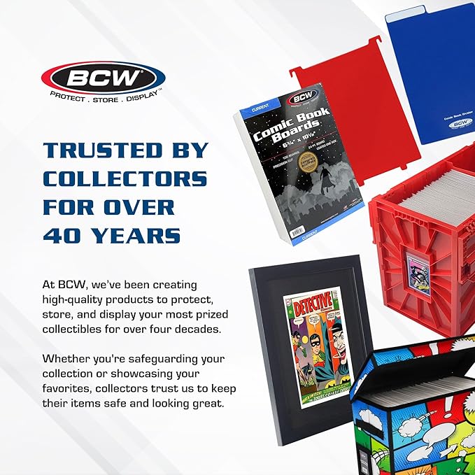 BCW Short Comic Book Bin | Holds 150 Comics | Stackable Plastic Storage | Acid-Free Organizer | Blue, 5 Pack - Image 8