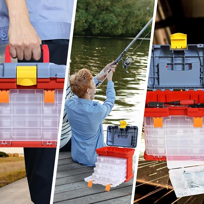 Torin Portable Tool Box, Small Parts Organizer with Drawers, tackle box | Customizable Compartments for Hardware, Fishing Tackle, Beads, or Crafts - Image 8