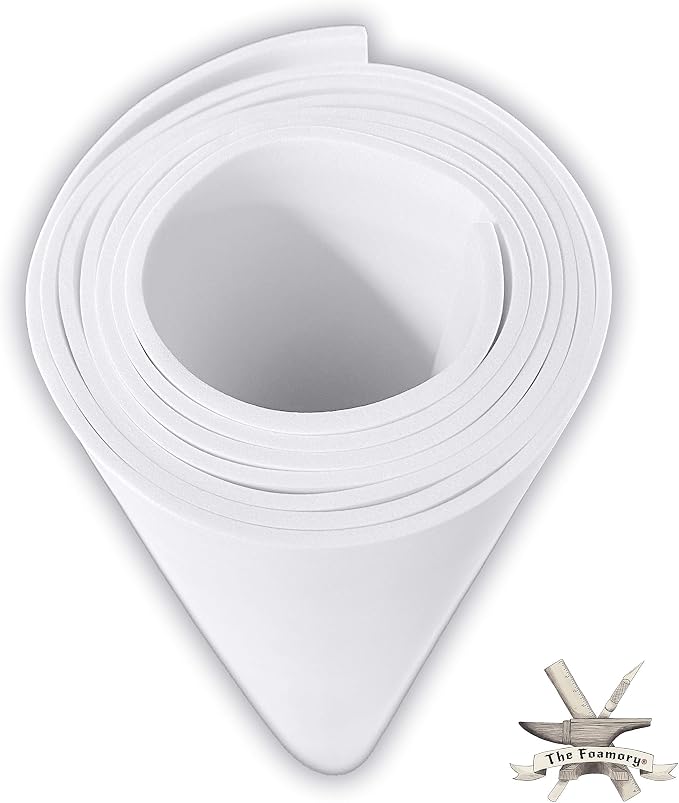 The Foamory White EVA Foam Sheet - 2mm Thick 35x59 inch Cosplay Craft Foam | Premium High-density 85kg/m³ Shape Retention Foam. Easy Heat Shape and Sand DIY Armor, Comic-con, Anime and Halloween Costume by TheFoamory