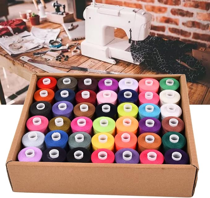 Sewing Thread Set, 42 Colors Polyester Threads for Hand Stitching, 1000 Yards Per Spools, Portable Sewing Supplies for Home Traveler, Adults, Beginner, Embroidery - Image 3
