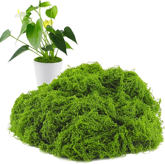 Yomirduy Artificial Moss for Crafts, 3.5OZ Fake Green Moss for Potted Plants, Faux Moss Decor for DIY Decorative, Walls,Table Centerpieces Decor Fairy Garden Model Making (100g)