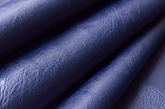 Wento Thick Faux Leather Fabric Soft Skin Grain PU Leather for Furniture Cover Reupholster Sofa Chairs Cushions Vinyl Upholstery (1 Yard, Navy) - Image 2