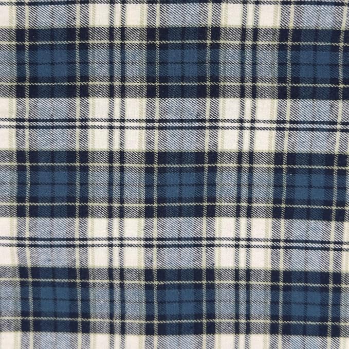 FabricLA 100% Cotton Flannel Fabric 60" Wide 180 GSM Lightweight - Super Soft Fabric for Sewing Quilts Pajamas Blankets Shirts and Crafts - Pacific Grove Plaid Check, Style 10-1 Yard Pre Cut by FabricLA