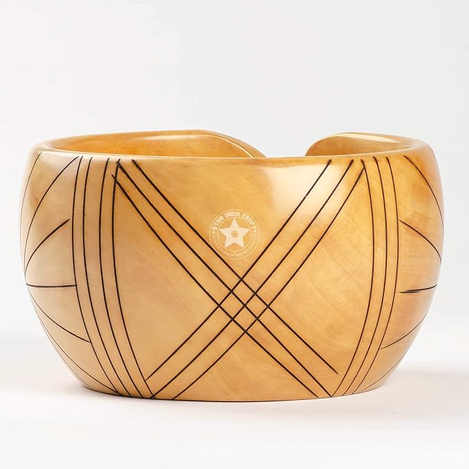SIC Wooden Yarn Bowl for Knitting and Crochet, Haldu Lines Rosewood, 7 in | Hand-turned rosewood; smooth no-snag yarn slot; stable weighted base - Image 5