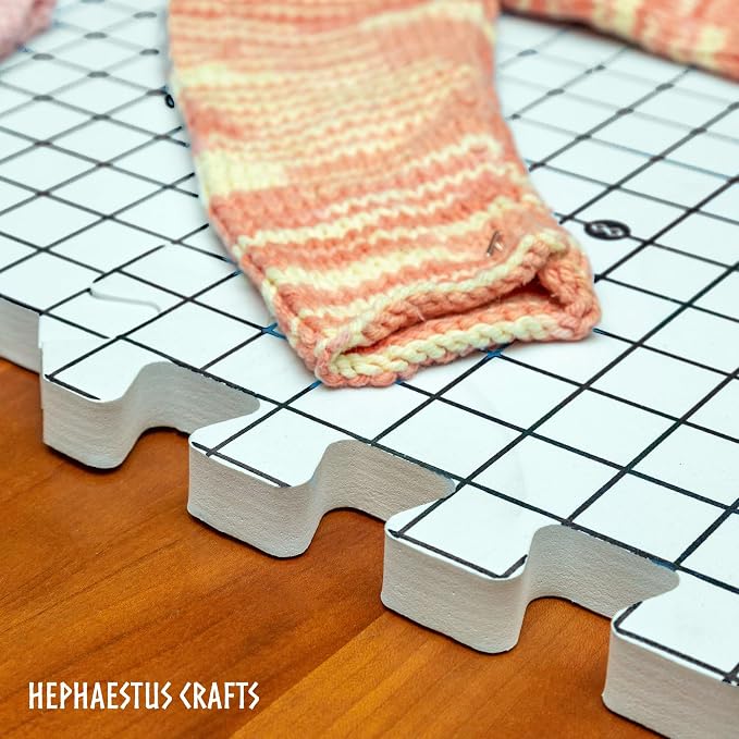 Hephaestus Crafts Blocking Mats for Knitting - Pack of 9 GRAY Blocking Boards with Grids for Needlepoint or Crochet. 150 T-pins | Blocking Boards with Grids for Needlepoint or Crochet, Includes 150 T Pins - Image 4
