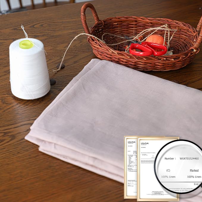 Simple&Opulence 100% Nature Pure Linen Fabric 78 Inch by The Yard, Plain Solid Color Linen Fabric for Sewing, Embroidery, Clothing, Needlework, Bag, Tablecloths, Garments Craft Accessories(Dusty Pink) - Image 3
