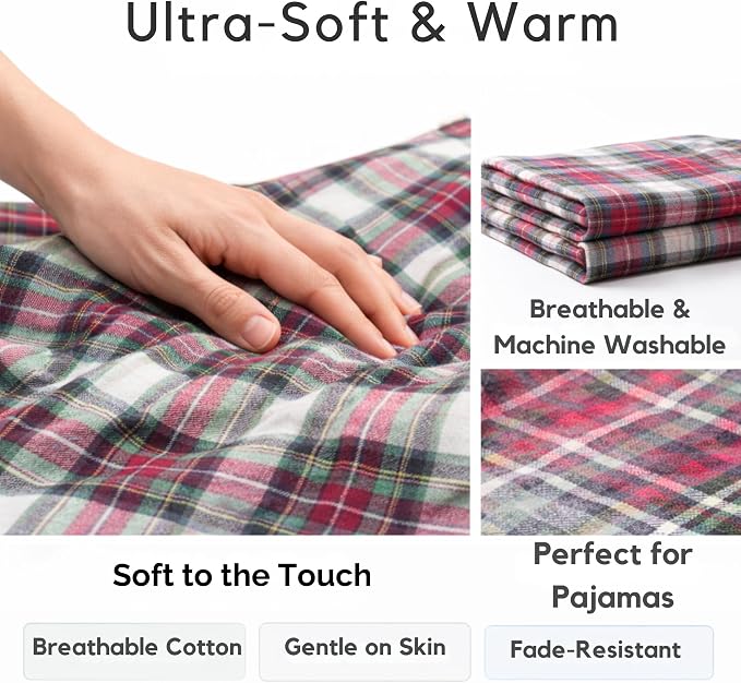 FabricLA 100% Cotton Flannel Fabric 60" Wide 180 GSM Lightweight - Super Soft Fabric for Sewing Quilts Pajamas Blankets Shirts and Crafts - Plaid Blue Check, Style 2-15 Yard Pre Cut - Image 4