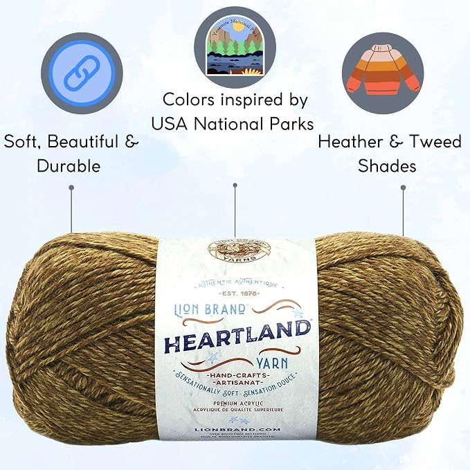Lion Brand Yarn Heartland 136-174 Joshua Tree | 6 Skeins, Same Dye Lot, Project Bag, CYC #4 Worsted, 100% Acrylic, Ideal for Crochet, Knitting Scarves, Blankets - Image 2