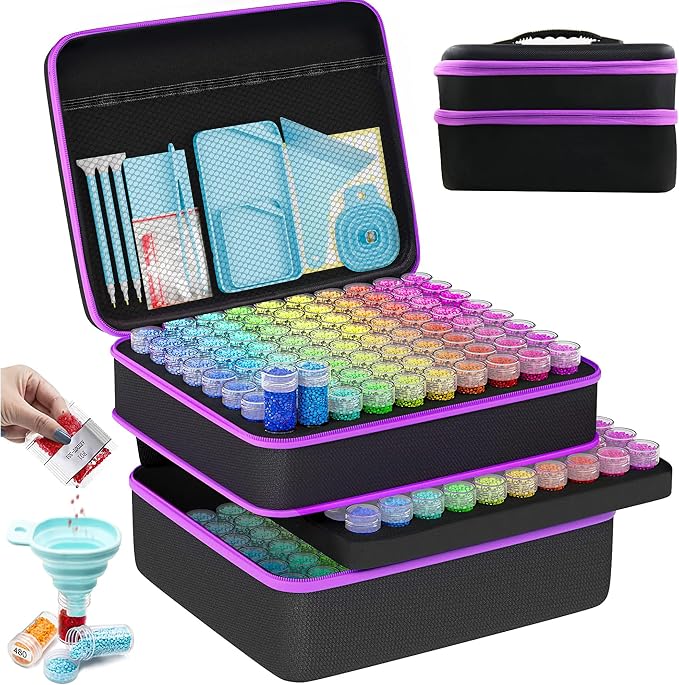ARTDOT 240 Slots Storage Container for Diamond Art Kits for Adults,Portable Bead Storage Boxes for Diamond Painting Accessories and Tools by ARTDOT