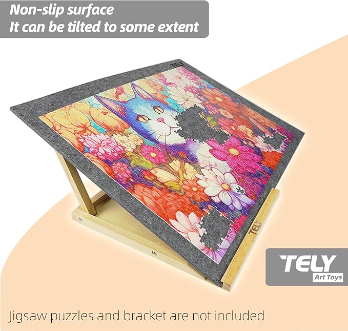 TELY Foldaway Puzzle Board Felt Mat for up to 1000 Pieces of Jigsaw Puzzle, Foldable for Easy Storage, Portable Puzzle Pad, (Black/9mm Thickness) - Image 2