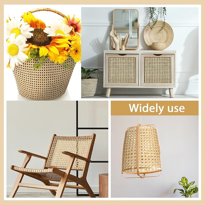 5 Feet 18'' Width Natural Woven Cane Webbing Roll, Rattan Repair Material | Pre-woven Natural Rattan Cane Webbing Roll, Durable Material, Flexible to Cut, Ideal for Chair Repair, Cabinet Renovation - Image 6
