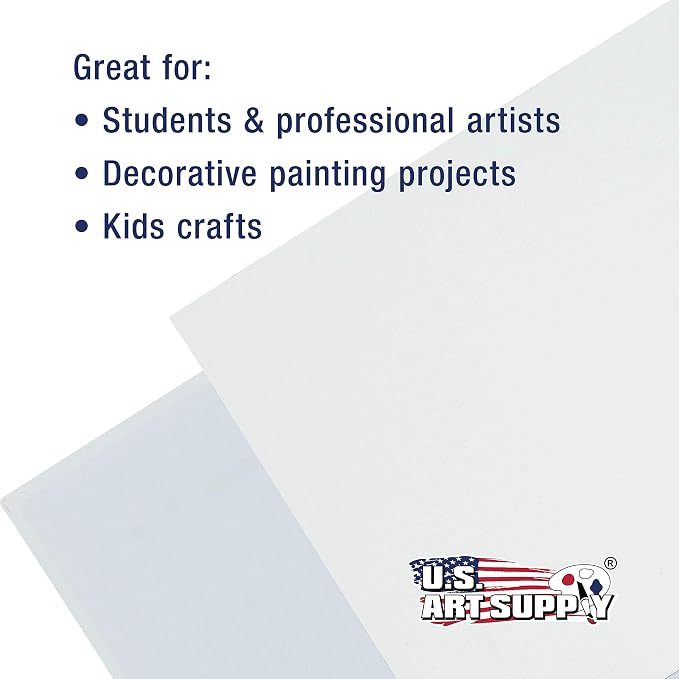 U.S. Art Supply 11 X 14 Inch Art Canvas Board Panels 48 Pack - 8 Ounce Heavyweight Cotton Acid Free Canvases for Painting Acrylics and Watercolor (1 Case of 48 Single Canvas Painting Panels) - Image 6