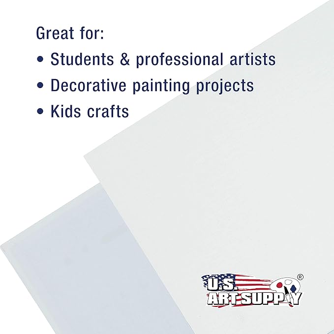 U.S. Art Supply 9 X 12 Inch Art Canvas Board Panels 24 Pack - 8 Ounce Heavyweight Cotton Acid Free Canvases for Painting Acrylics and Watercolor (1 Case of 24 Single Canvas Painting Panels) - Image 6