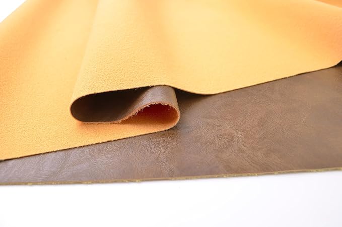 5 Yards 54" x 180" Distressed Crazy Horse Soft Faux Leather Fabric Brown Fake Leather Fabric Upholstery Vinyl for Sofa Chairs Car Seats Crafts - Image 5