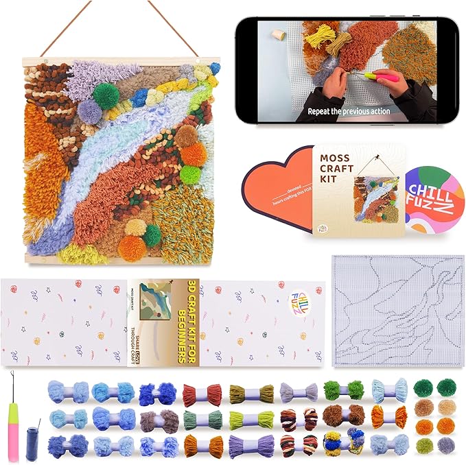 ChillFuzz DIY Moss Wall Art Kit Natural Preserved Moss Frame Handmade Greenery Decor for Home & Office Craft Set Yellow Oasis