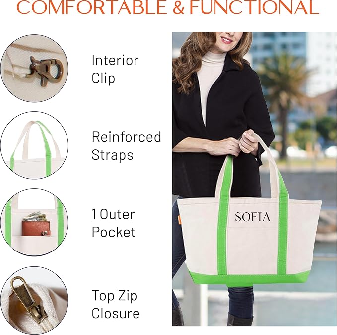 CB STATION Large Classic Tote - Canvas Tote Bag for Women - Multi-Colored Design, Perfect for Travel and Shopping - Image 2