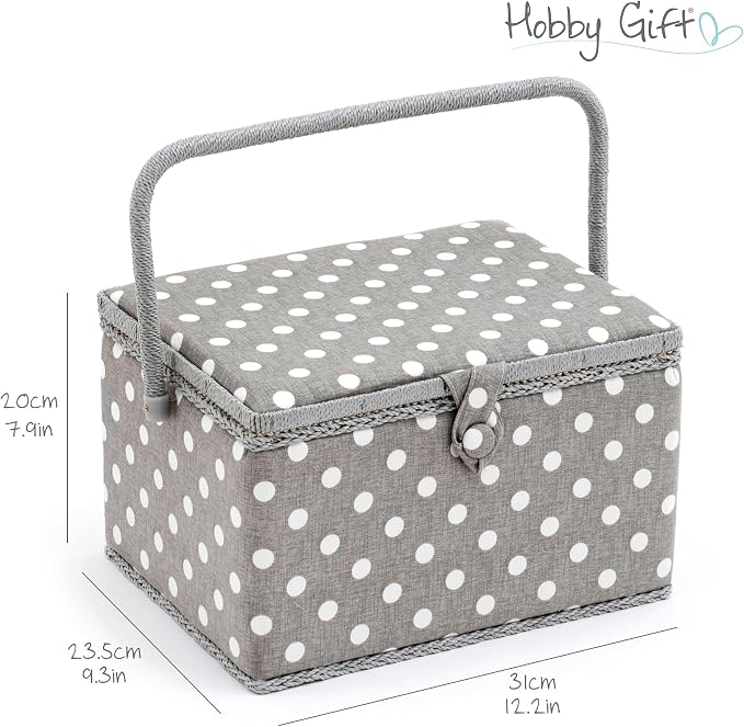 Hobby Gift Large Sewing Box Craft Storage Box with Handle Internal Accessories Tray Pin Cushion and Pocket for Sewing Knitting and Hobby Supplies - Image 5
