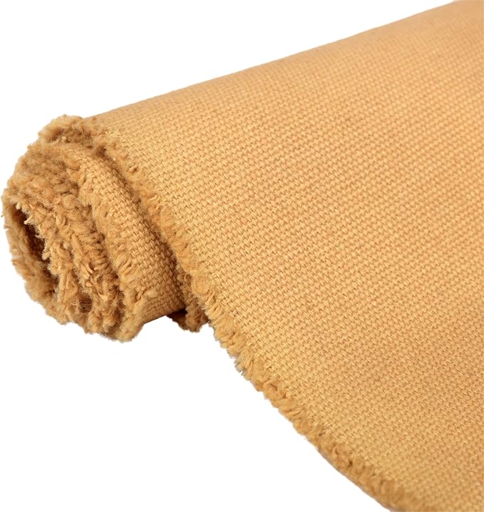 100% Cotton Canvas by The Yard, 16oz Natural Duck Fabric for DIY Upholstery, Tool Bags, Painting, Work Aprons & Crafts (Cotton Canvas-Khaki, 0.5 Yard (58" x 18")) - Image 2