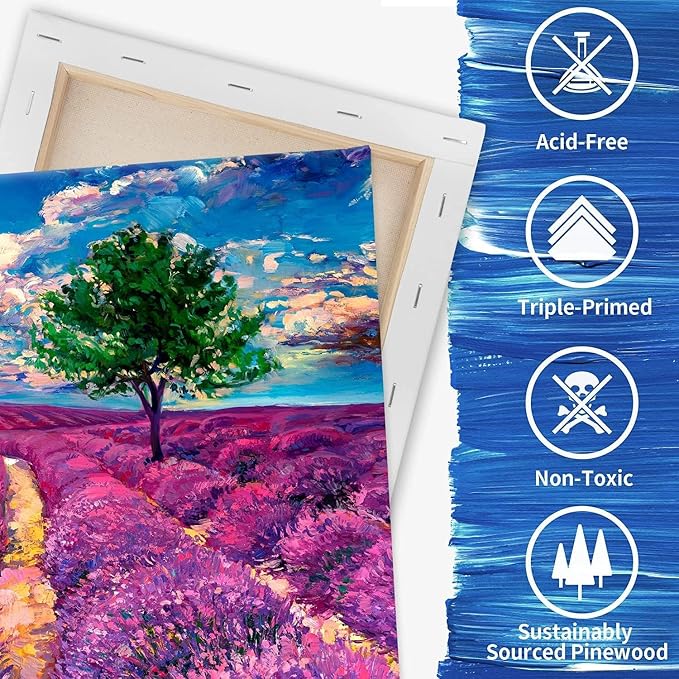 Stretched Canvas for Painting, 5"x7", 8"x10", 11"x14", Pack of 3, Pre-Primed Canvases Wood Framed, Blank White Painting Canvas Boards for Acrylic, Oil and Gouache Painting - Image 5