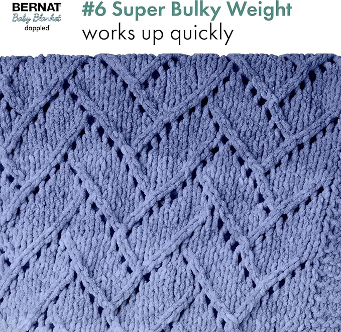 Bernat Baby Blanket Dappled Charcoal Yarn - Ball of 300g/10.5oz - Polyester - 6 Super Bulky - 220 Yards - Knitting/Crochet - Image 5