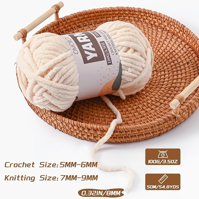 3 Pack Grayish Fluffy Chunky Chenille Crochet Yarn, Baby Yarn for Crocheting Soft Blanket, Bulky Velvet Yarn (100g/54.8yds Each), Plush Amigurumi Yarn for Knitting Crafts, Scarves, Puzzle - Image 3
