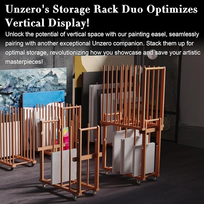 Art Storage Rack, Art Canvas Storage, Canvas Boards Rack Art Storage with Handle & Caster Wheels for Drawing Board, Panel, Paper Pad for Art Studios, Artworks, Gallery - Image 7