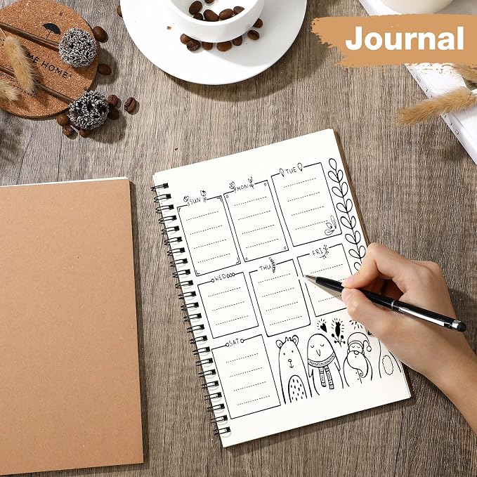 Epakh 36 Pack Blank Spiral Notebook Unlined Notebook Bulk A5 Soft Cover Students Sketchpads Memo Notepad for Drawing Art Back to School Gifts 100 Pages/ 50 Sheets, 8.3 x 5.5 Inches(Brown) - Image 7