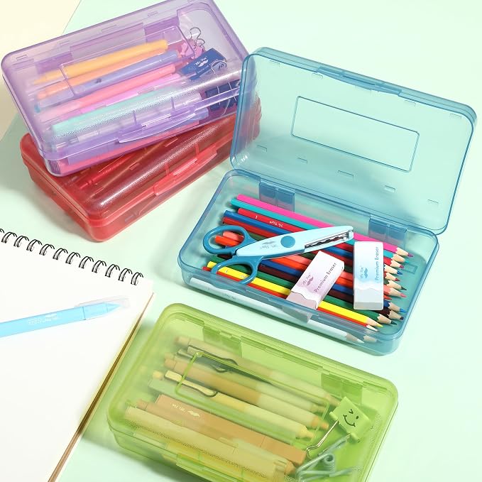 Mr. Pen- Plastic Pencil Case Box, 24 Pack | Large Crayon Marker Pen Organizer Bulk, Plastic Bead Organizing Container with Snap-Tight Lids, Clear Craft Storage Boxes - Image 7