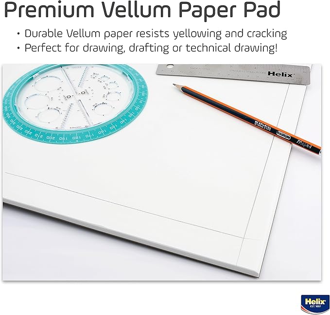 Helix - Vellum paper pad - 8x8 grid - 18x24 in - 50 sheets | Perfect for Architectural Designs - Acid-Free Durability - Smooth Texture - Large Space for Drafting Professionals - Image 3