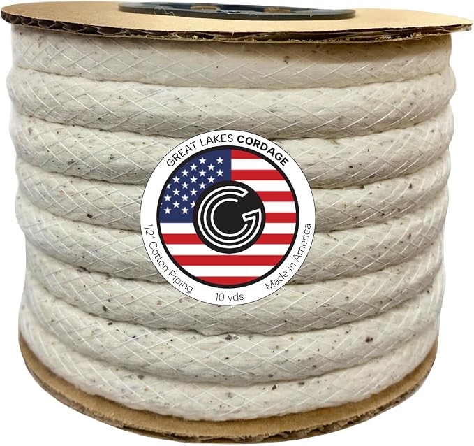 1/2" Cotton Piping Cord, Size 5 (10 yds) by GreatLakesCordage