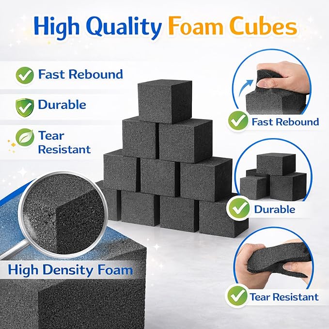 Treela Foam Pit Blocks 4 x 4 x 4 Inch Foam Cubes Soft Stacking Blocks Protective Padding Sponge Pit for Gymnastics Trampoline Arenas Rock Climbing Parkour Indoor Amusement Park - Image 7