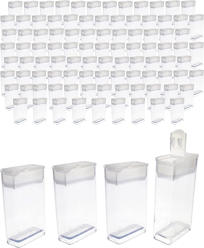 The Beadsmith Clear Plastic Boxes - Rectangle with a Flip Top Cap - 7/16” x 1” x 1-7/8” - Use for Beads, Bath Salts, Wedding & Party Favors, Home or Office Storage - Bag of 100 by TheBeadsmith