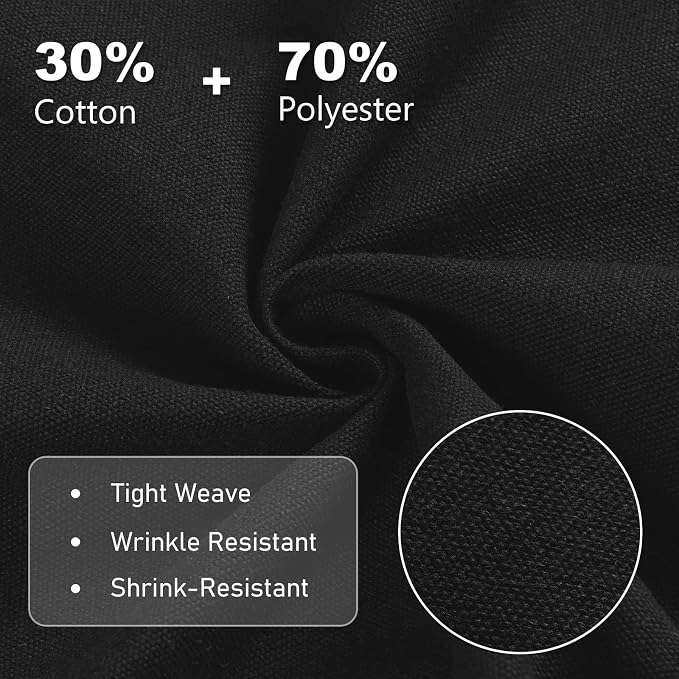 12oz Heavy Duty Canvas Fabric, 59" W Natural Cotton Duck Cloth 5 Yards | by The Yard, Durable, Thick & Heavy Sewing Material, for Arts & Crafts, Bags, Covers, Backings, Painting, Home Decor, Black - Image 4