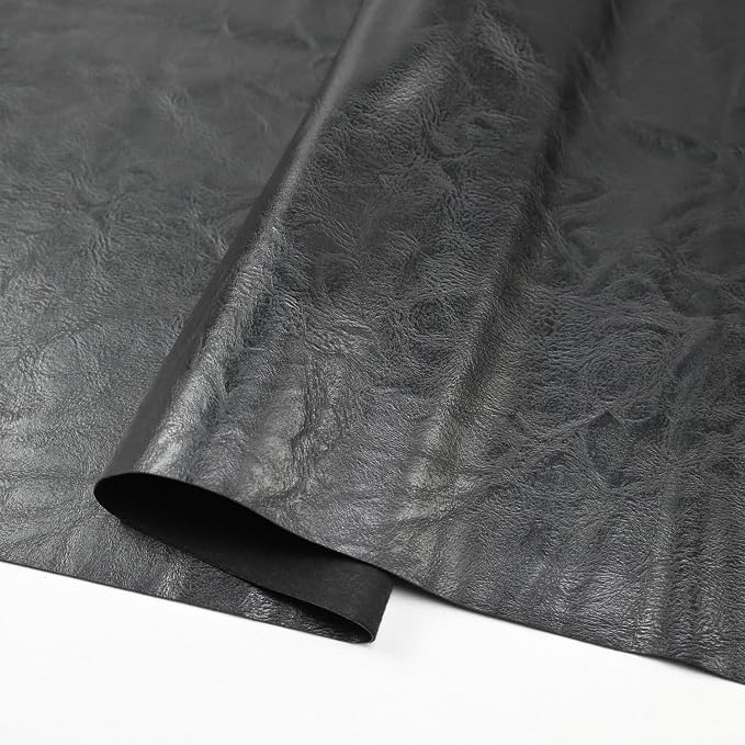 100x140cm Black Soft Faux Leather Fabric, 1mm Thick PU Material | Exquisite Artificial Leather offers unparalleled comfort and elegance. Perfect for upholstery, fashion, and crafting. by Yoquare