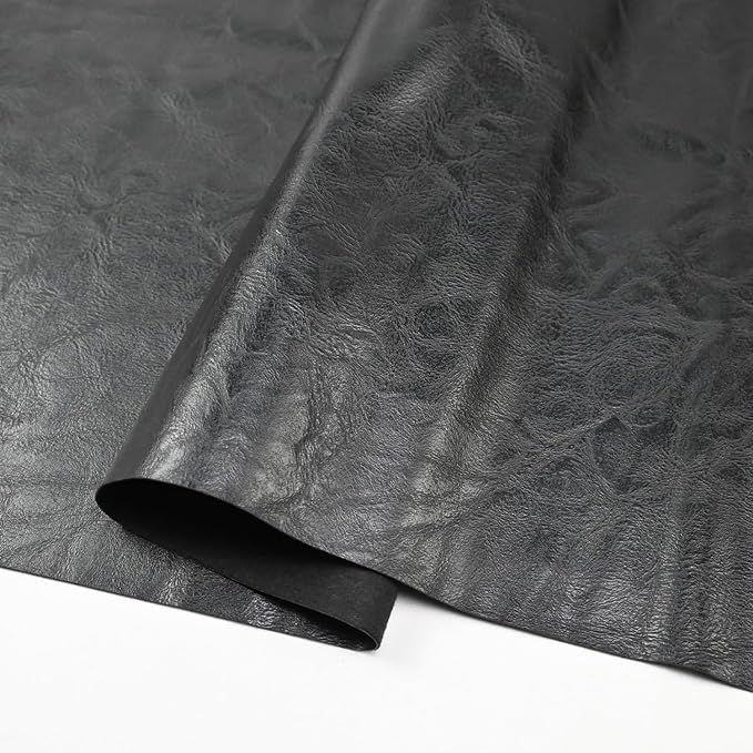 100x140cm Black Soft Faux Leather Fabric, 1mm Thick PU Material | Exquisite Artificial Leather offers unparalleled comfort and elegance. Perfect for upholstery, fashion, and crafting. by Yoquare