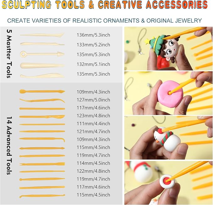 Cyajm 60 Colors Oven Bake Clay Kit, Individually Wrapped | For kids jewelry making, home art. Easy to shape and bake - Image 7