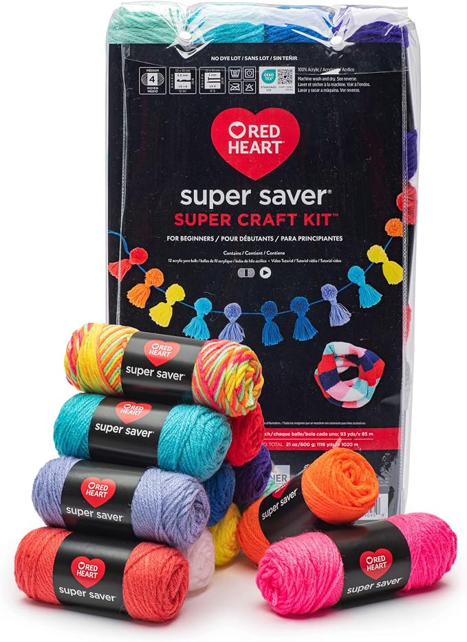 Red Heart Super Craft Kit Brights, Yarn for Crocheting and Knitting - Image 5