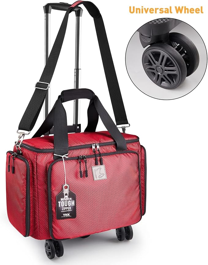 Rolling Sewing Machine Bag with Universal wheels,Sewing Machine Carrying Case with YKK zipers, Compatible most Standard Brother, Singer, Bernina, Sewing Machines.For Women - Image 8
