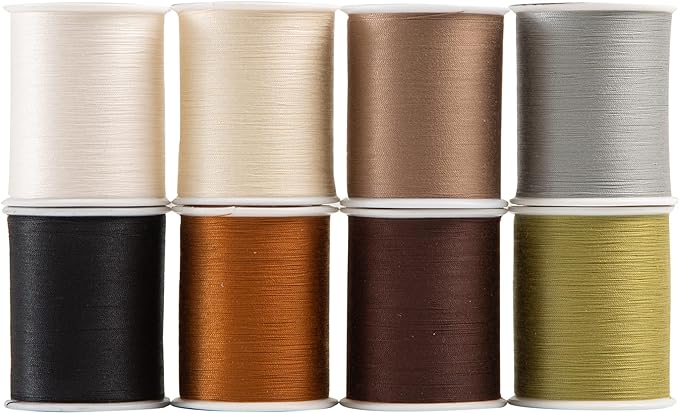 Superior Threads Neutral Assorted Polyester Thread Set - 8 Spools | 300 yard spools of 50 weight thread for machine sewing and handsewing - Neutral color by SuperiorThreads