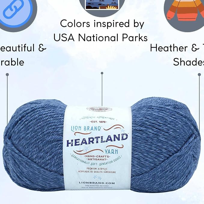 Lion Brand Yarn Heartland 136-108 Carlsbad Caverns | 6 Skeins, Same Dye Lot, Project Bag, CYC #4 Worsted, 100% Acrylic, Ideal for Crochet, Knitting Scarves, Blankets - Image 2