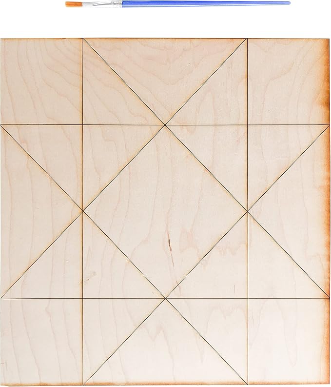 Barn Quilt Stencil | Unfinished Wood Quilt Block Painting Sign | DIY Painting Craft Kit for Adults | Farmhouse Wall Art and Quilting Decor (9 inches, HST Square) - Image 9