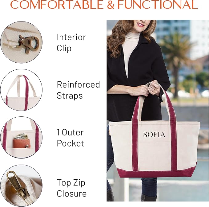 CB STATION Large Classic Tote - Canvas Tote Bag for Women - Multi-Colored Design, Perfect for Travel and Shopping - Image 2